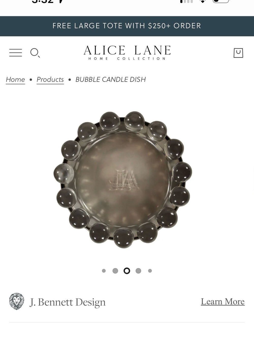 Alice Lane Bubble Candle Dish - Smoke Gray - small